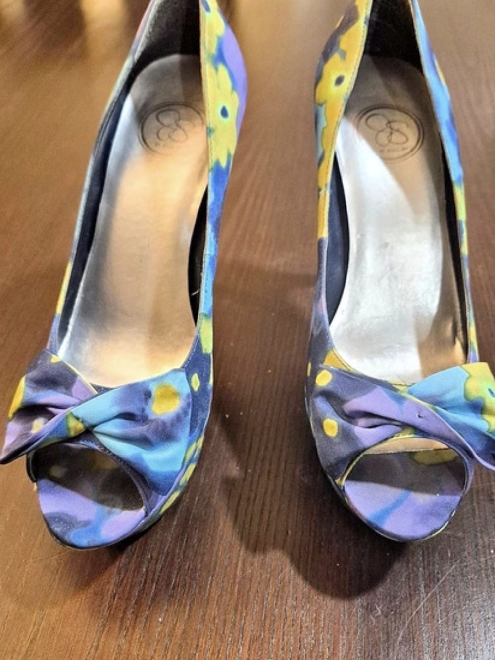 Jessica Simpson Elberta Floral Peep Toe Platform Stiletto Heels